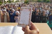 اقامه نماز عید فطر به امامت نماینده، ولی فقیه گیلان در فضای باز